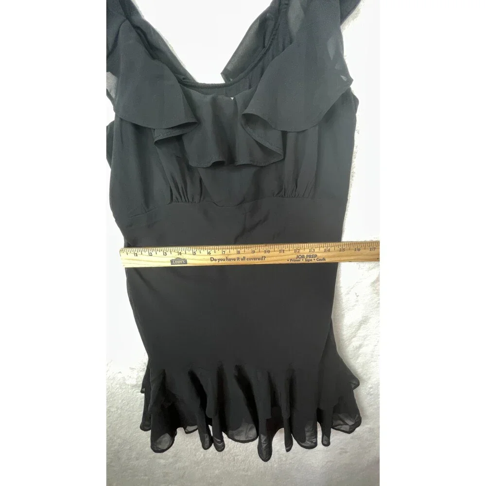 Abercrombie & Fitch Black Dress M Medium Ruffle Tiered Sleeveless Mini Short NWT - Picture 9 of 13